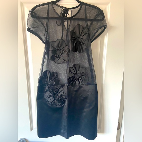 Sonia by Sonia Rykiel sheer, mod black dress. - Picture 1 of 2
